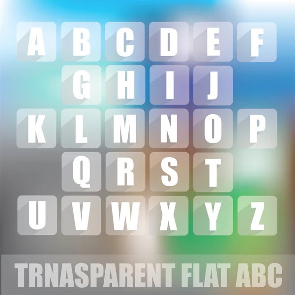 Alfabeto transparente - desenho plano —  Vetores de Stock