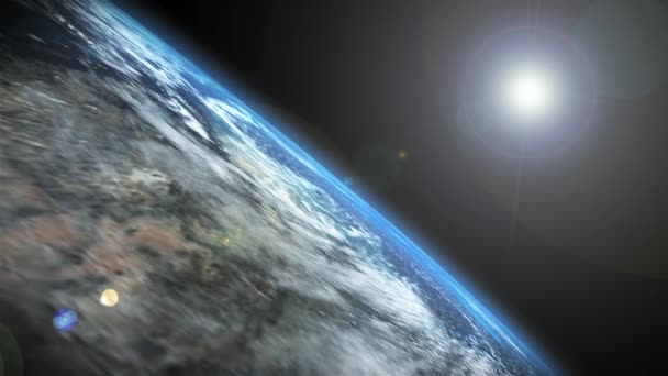Terra e Sol - imagens do planeta Terra e da nossa estrela o Sol — Vídeo de Stock