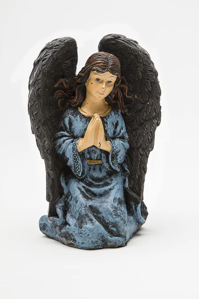 Figurka anděl proti Bílému pozadí — Stock fotografie