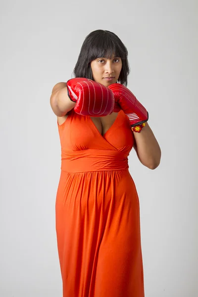 Vrouw bokser — Stockfoto