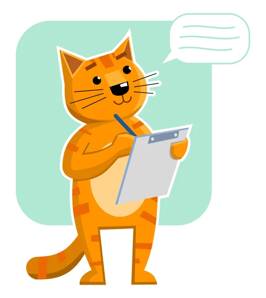 Cat making notes — 스톡 벡터