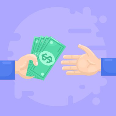 Borcunu öde, borcunu öde, borç ver. Modern vektör illüstrasyonu