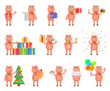 Farklı hayvanların çizgi film karakterleri. vektör illüstrasyonu