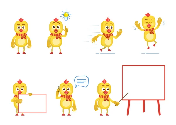 Ilustración Vectorial Lindo Pollo Dibujos Animados — Vector de stock