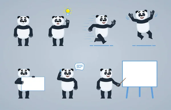 Panda Com Sorriso Cão — Vetor de Stock