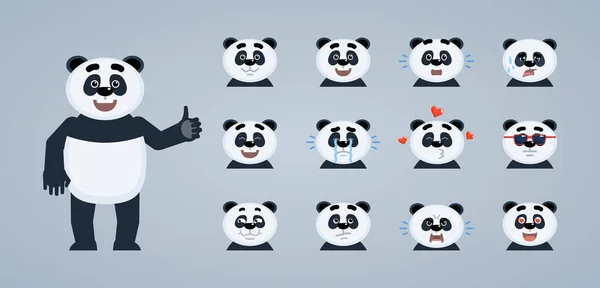 Urso Panda Personagem Desenho Animado Animal Bonito Ilustração Vetorial — Vetor de Stock
