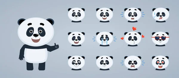 Pandabären Haben Charakter Vektorillustration — Stockvektor