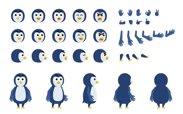Roztomilý Tučňák Ptákem — Stockový vektor