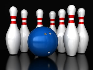 pimleri ve top bowling 3d render