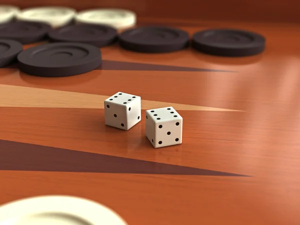 Rendering 3D del backgammon — Foto Stock