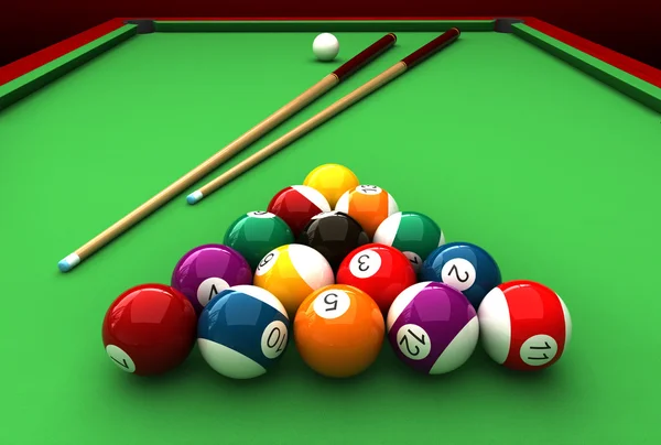 3D-Darstellung von Billard — Stockfoto