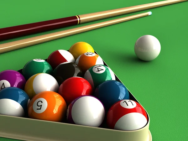 Bilardo 3D render — Stok fotoğraf