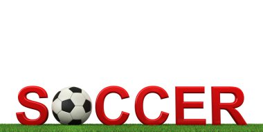 Futbol metin 3D render 