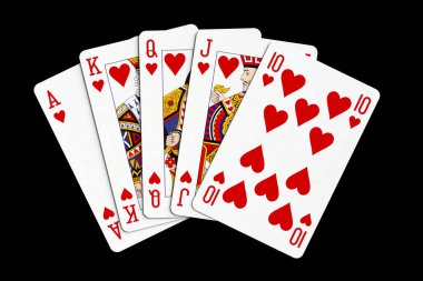 Pokerin flaş kraliyet kombinasyonunda 3D iskambil kağıdı oluşturma