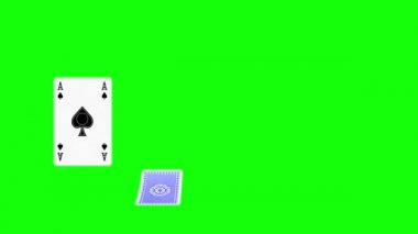 Pokerin flaş kraliyet kombinasyonunda kart oynamanın 3 boyutlu animasyonu