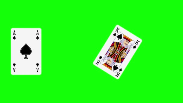 Weergegeven Animatie Van Speelkaarten Poker Flash Koninklijke Combinatie — Stockvideo