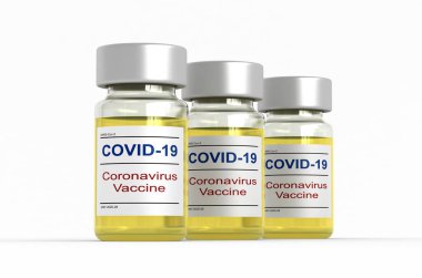 3D Coronavirus aşı şişesi.