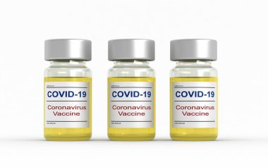 3D Coronavirus aşı şişesi.