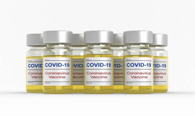 3D Coronavirus aşı şişesi.