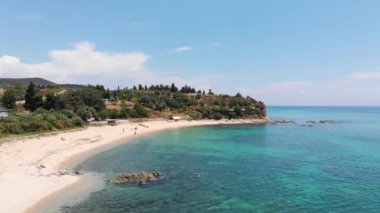 Ege deniz plajından hava manzarası