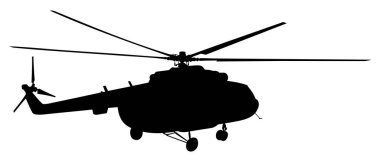 Helikopter siluetinin soyut vektör çizimi
