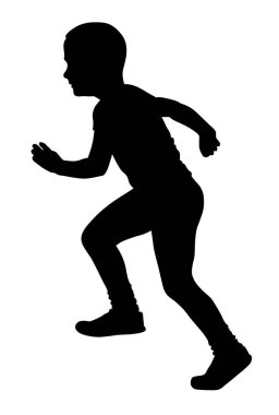 Koşan çocuk siluetinin vektör çizimi