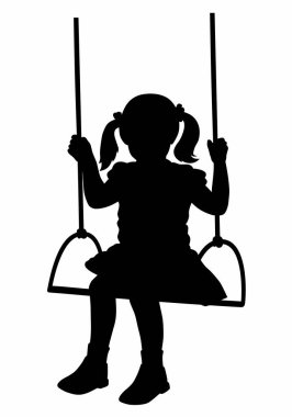 Sallanan çocuk siluetinin vektör çizimi