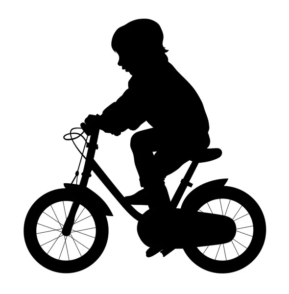 Kleine jongen rijden een fiets — Stockvector