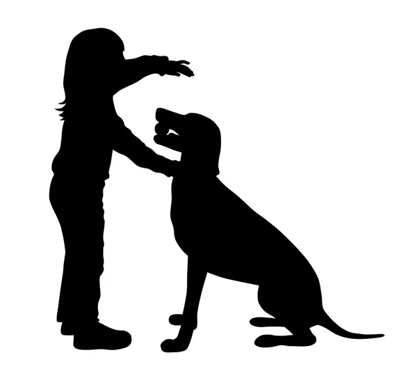 Barn och hund — Stock vektor