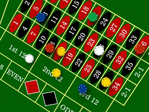 3D-Darstellung von Casino Roulette — Stockfoto