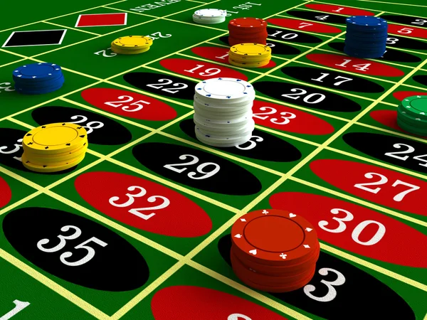 3D-Darstellung von Casino Roulette — Stockfoto