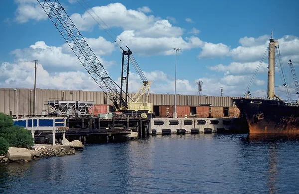 Guindastes Construção Porto Pensacola Pensacola Flórida — Fotografia de Stock