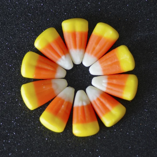 Candy corn for Halloween. — Stock Photo, Image