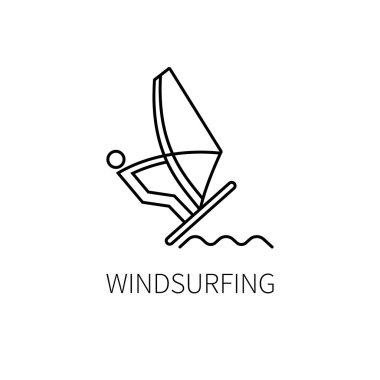 Rüzgar Sörfü logo ince çizgi