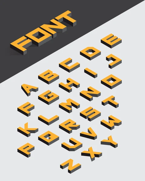 Изометрический набор шрифтов 3d-типа — стоковый вектор