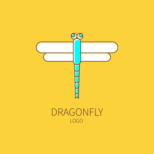 Dragonfly logo abstracto — Vector de stock