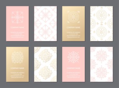 Kartvizit resimde kümesi. Ön ve arka şablonu. 