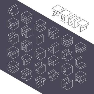 izometrik 3d yazı seti yazın