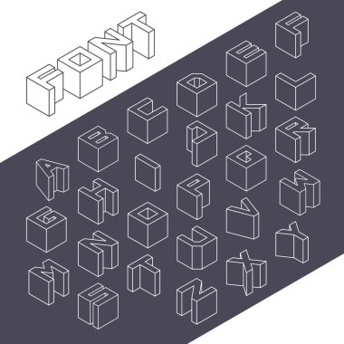izometrik 3d yazı seti yazın