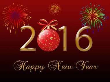 2016 mutlu yeni yıl tebrik kartı