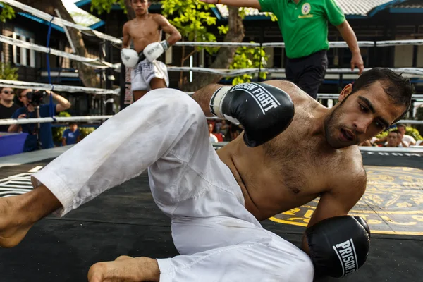 Gefängniskampf, Muay Thai Wettbewerb — Stockfoto
