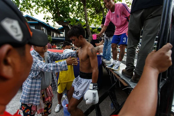 Gevangenis vechten, muay thai wedstrijd Stockfoto