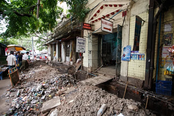 Street Life in Yangon city — Stock Photo, Image