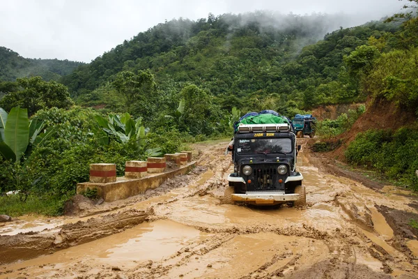 Extreme Driving Through Myanmar — Stock Photo, Image
