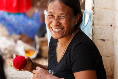 Woman Making Handicrafts in Falam town
