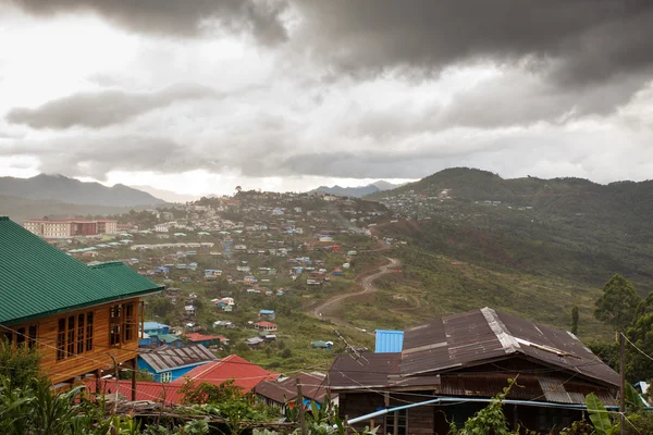 Settlement in Mountains in Myanmar — Stock Photo, Image