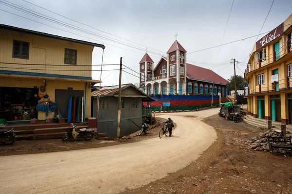 在缅甸的 Falam 镇 — 图库照片