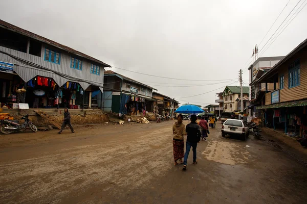 Centro de la ciudad de Hakha en Chin State, Myanmar — Foto de Stock