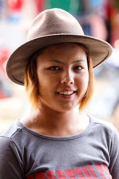 Pretty Lady in Falam, Myanmar (Burma) — Stock Photo, Image