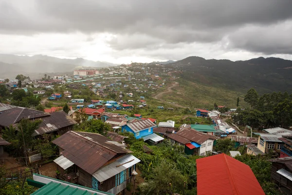 Settlement in Mountains in Myanmar — Stock Photo, Image